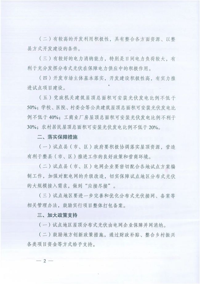 國(guó)家能源局綜合司關(guān)于報(bào)送整縣（市、區(qū)）屋頂分布式光伏開發(fā)試點(diǎn)方案的通知